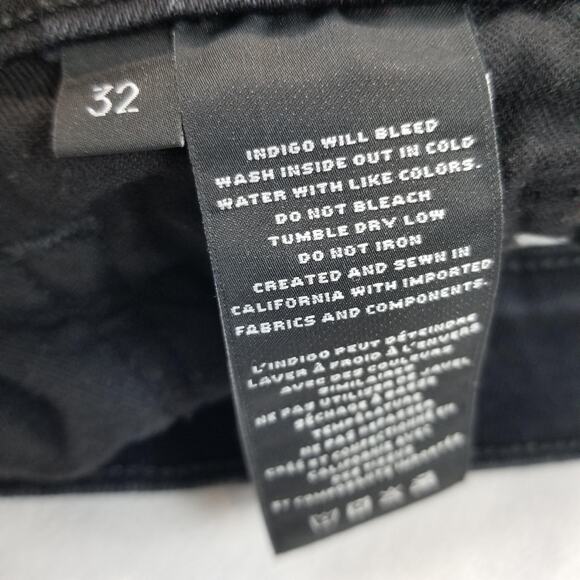 J Brand Jeans Mens 32 Black Mick Tycho Skinny Slim Stretch Frayed Hem Denim USA - Picture 5 of 12